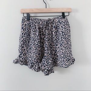 cheetah print flowy ruffle shorts
